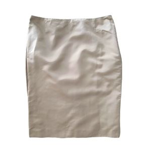 Escada  Wheat Color Silk Lined Flutter Secretary Mini Skirt